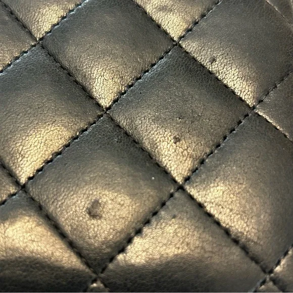 Authentic Chanel Lambskin Leather Quilted Black ZIP Around Wallet S# 20269630 - Picture 3 of 13